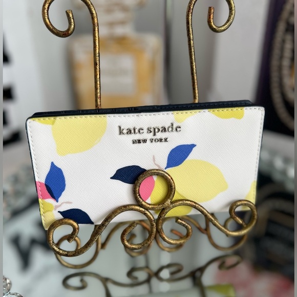 KATE SPADE NWOT Cameron Lemon Zest WLRU6141 Large Slim Bifold Wallet - Picture 8 of 10